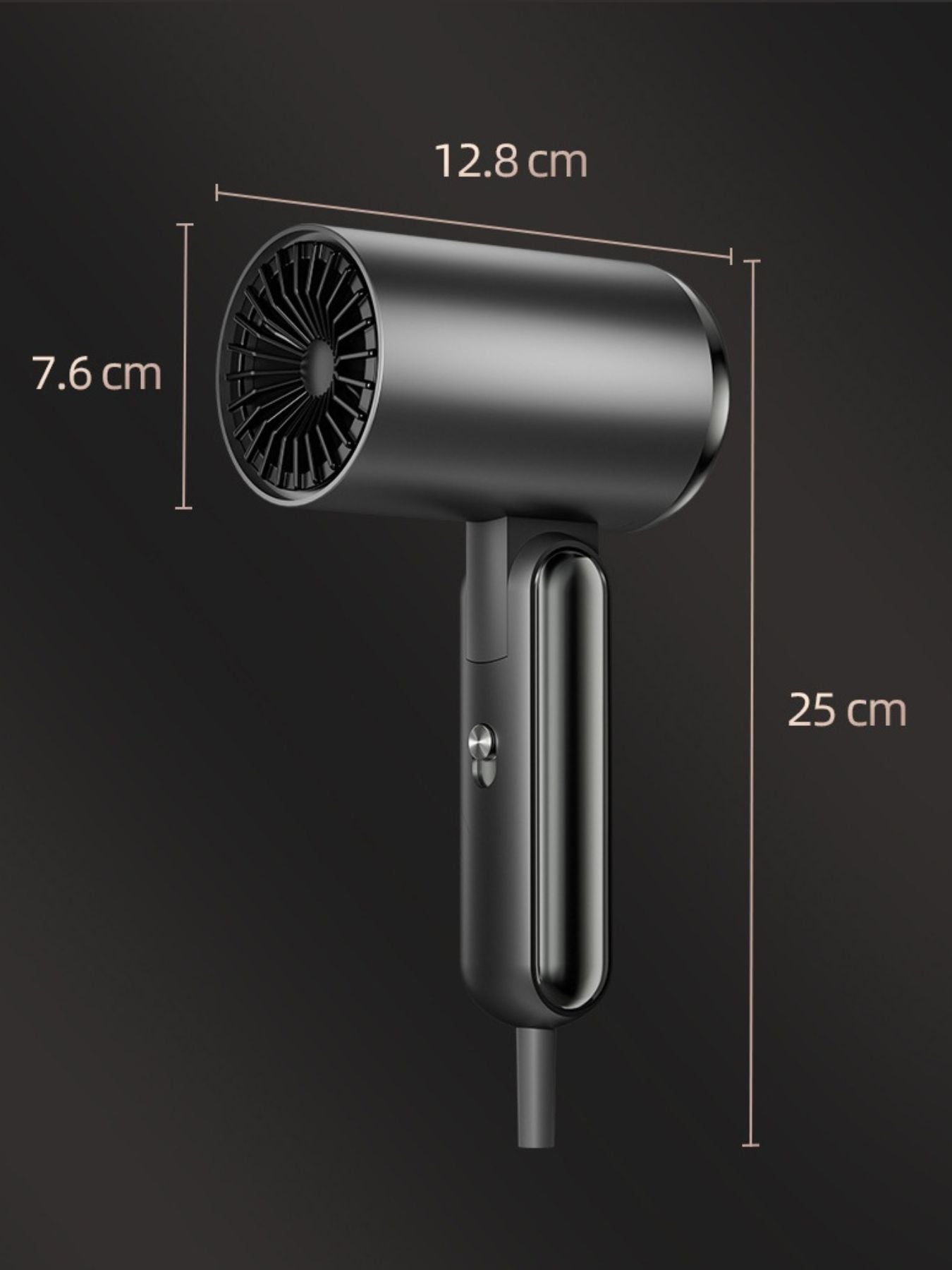 Travel-Ready Negative Ion Hair Dryer for Sleek, Frizz-Free Styling - cas7m