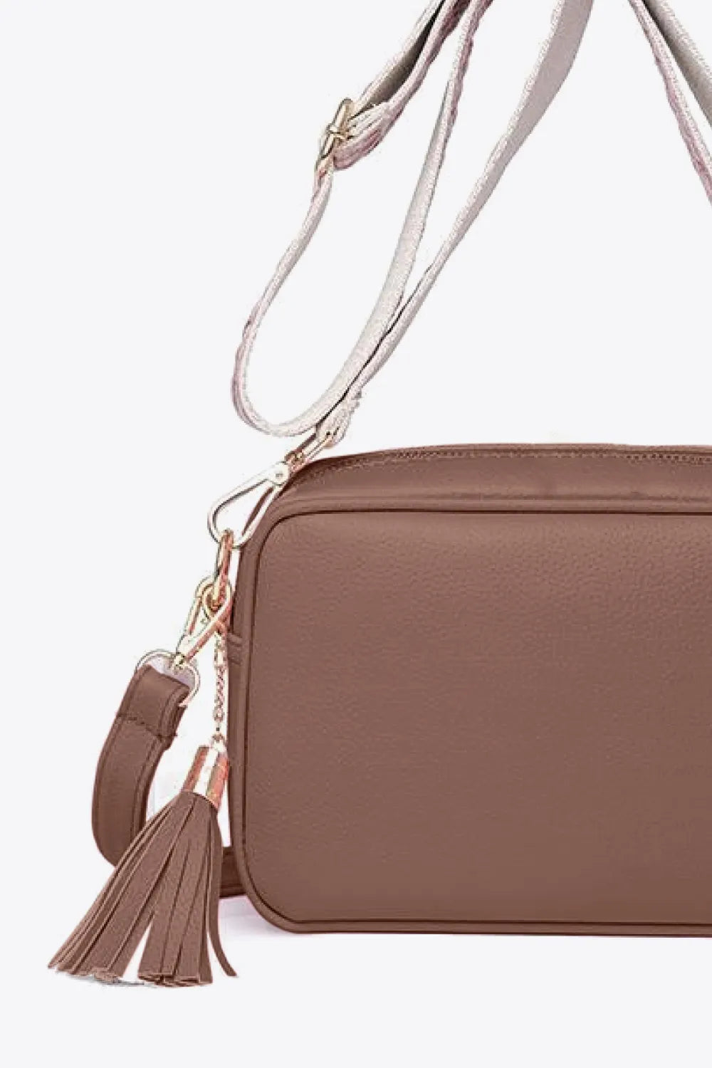 PU Leather Tassel Crossbody Bag - cas7m