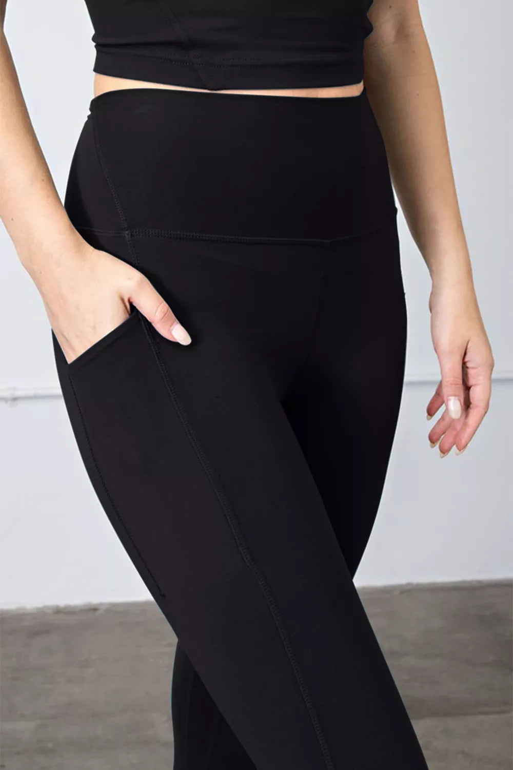 Faith Apparel High Waist Wide Waistband Leggings - cas7m