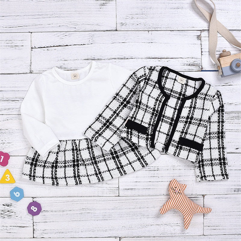 Long-sleeved Dresses Two-piece Children's Baby Small Incense Wind Suit - cas7m