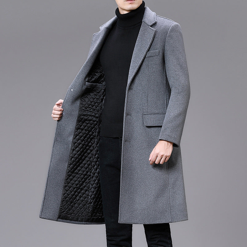 Men Casual Plus Cotton Long Coat - cas7m