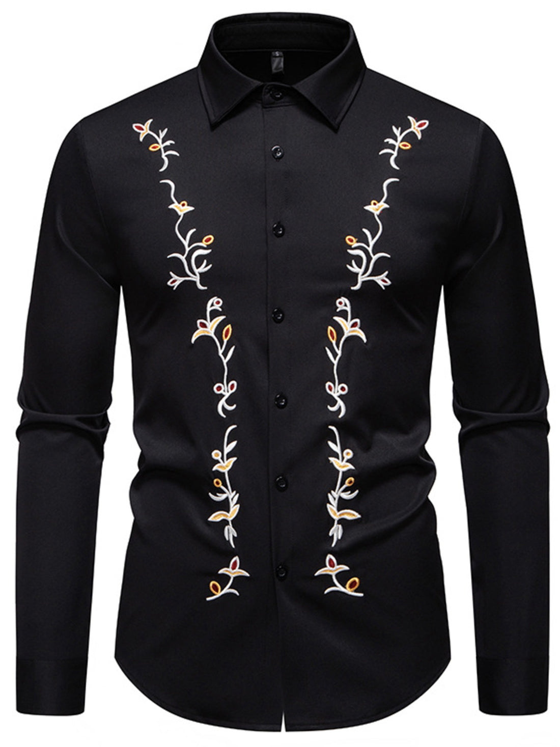 Men's Embroidered Long Sleeve Shirt - cas7m