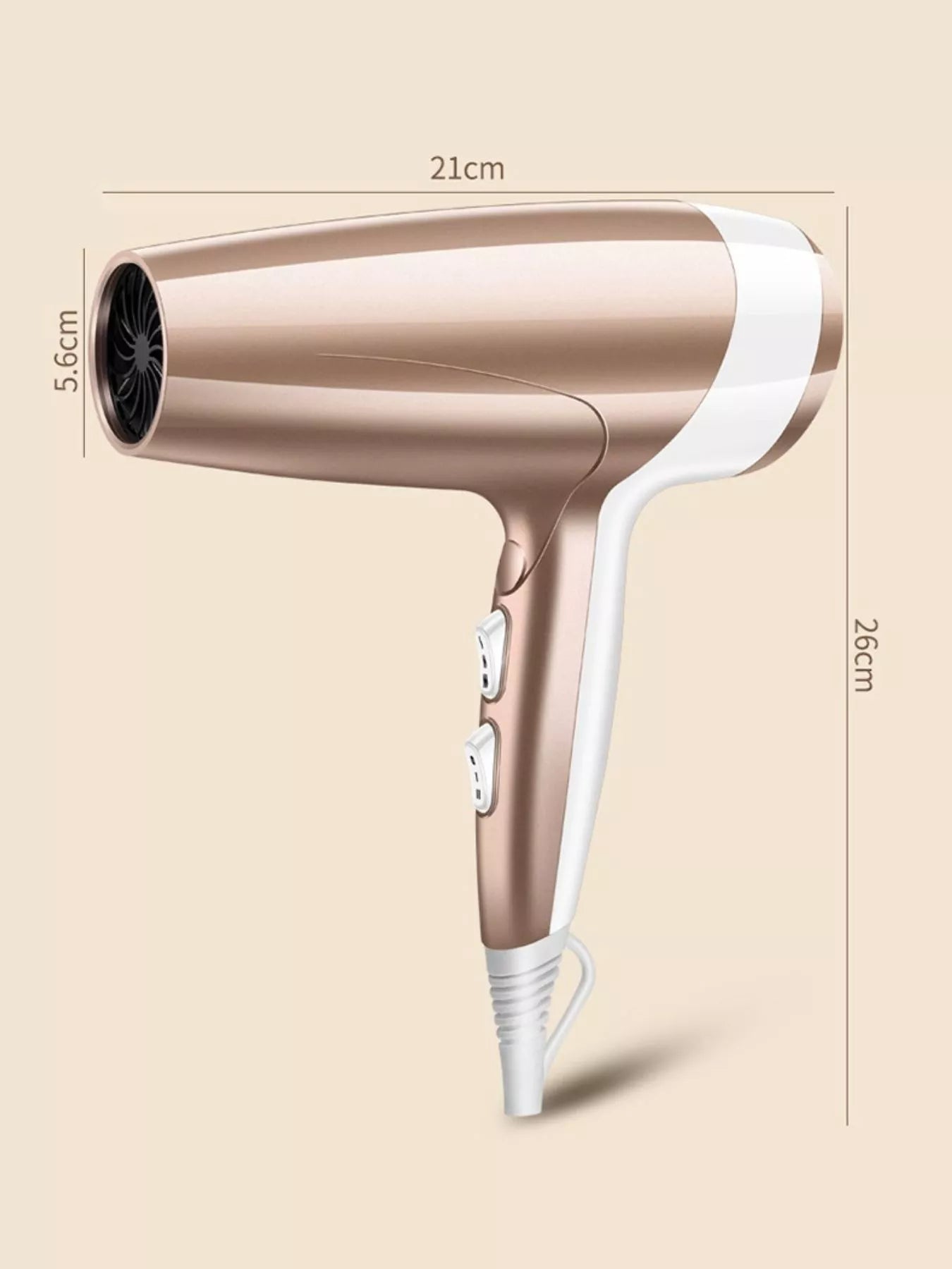 Salon-Quality High Power Hair Dryer with Ionic Frizz Control - cas7m