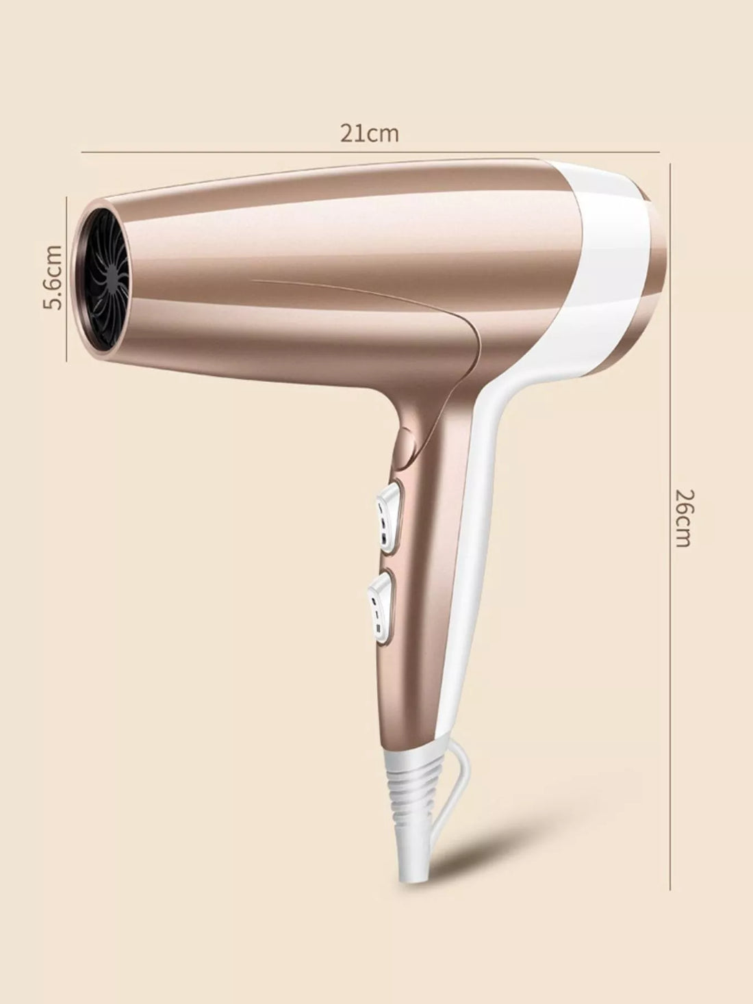Salon-Quality High Power Hair Dryer with Ionic Frizz Control - cas7m