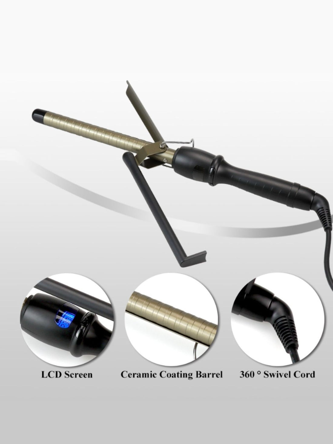 ProCurl Ceramic Precision Styling Iron: Perfect Curls Every Time - cas7m