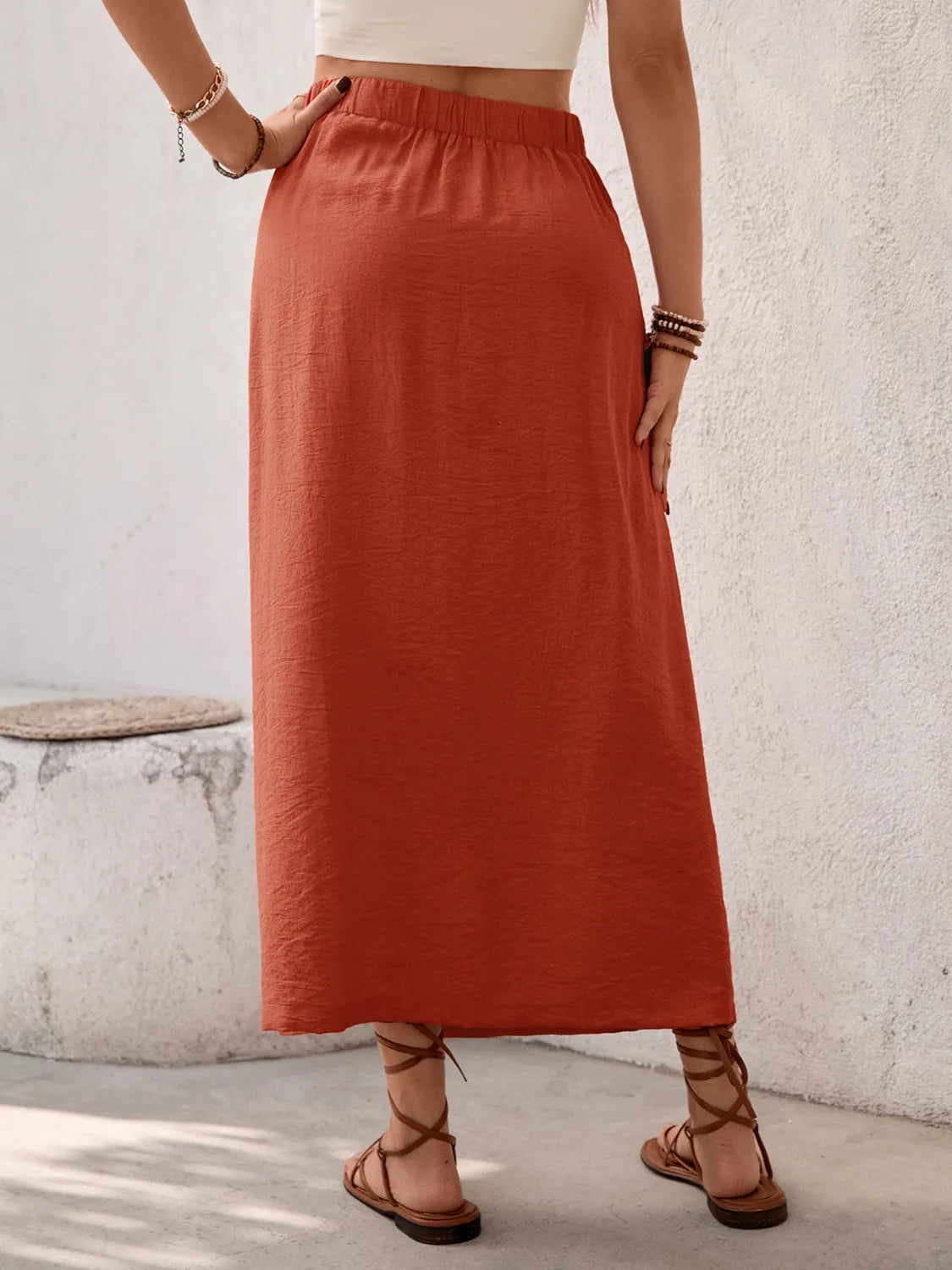 Slit Midi Skirt - cas7m