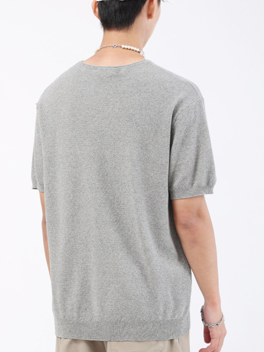 Men's Plus Size Casual Knit Short Sleeve T-Shirt - cas7m