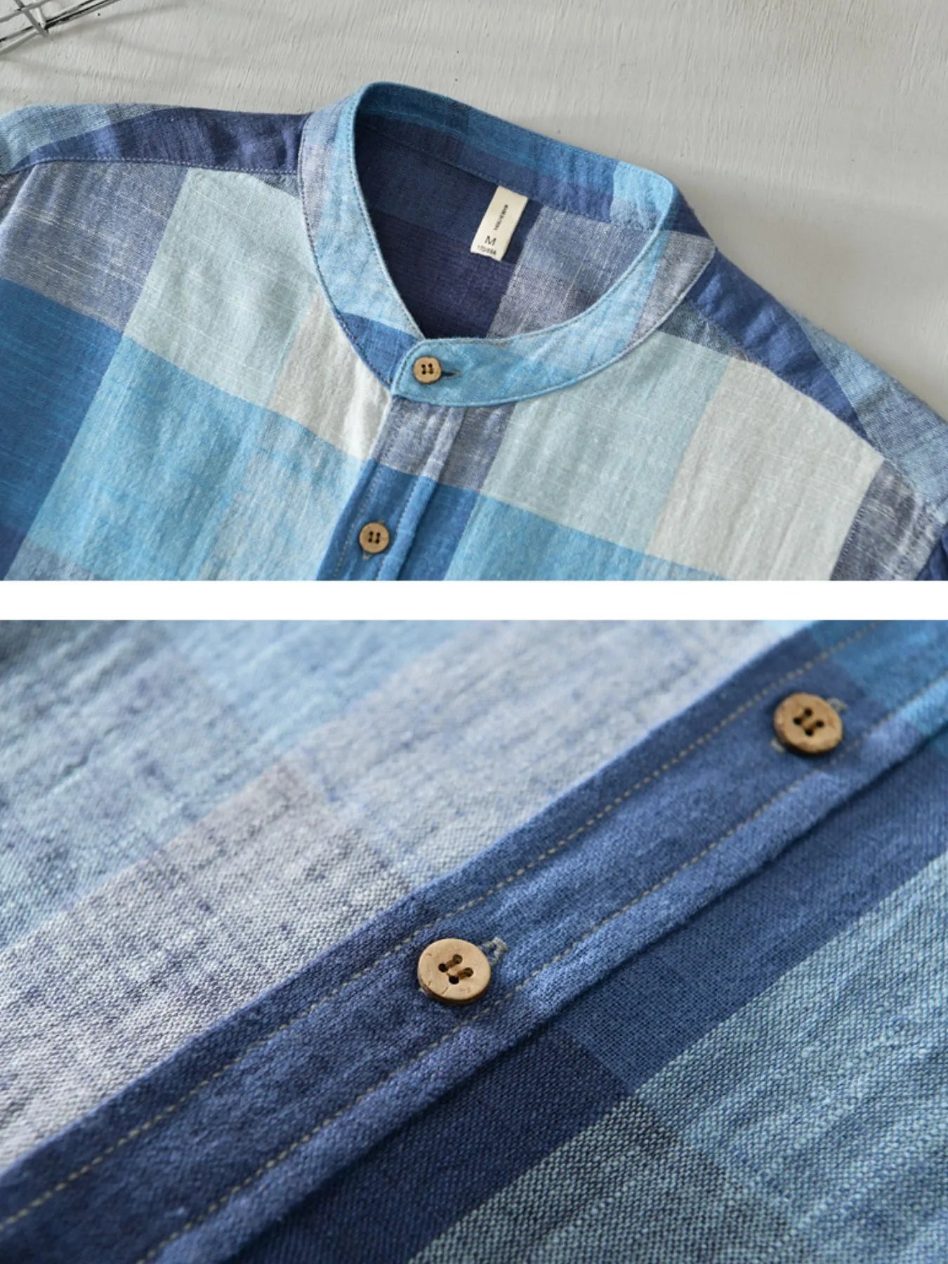 Men's Plus Size Plaid Long Sleeve Shirt - cas7m