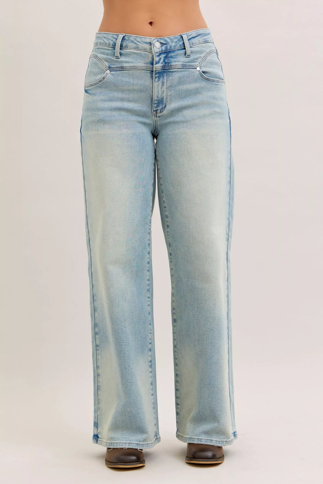 Chic High Waist Straight Leg Jeans - Classic & Versatile - cas7m