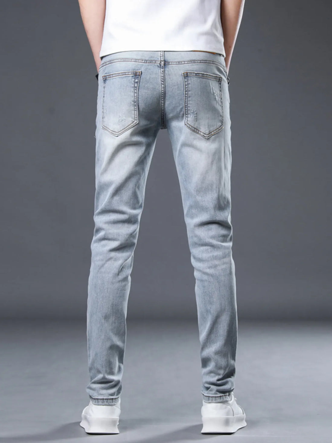 Men's Distressed Slim Fit Jeans - cas7m