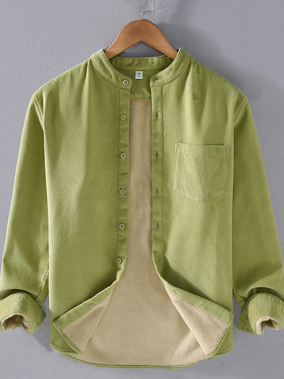 Men's Plus Size Button Up Long Sleeve Shirt - cas7m