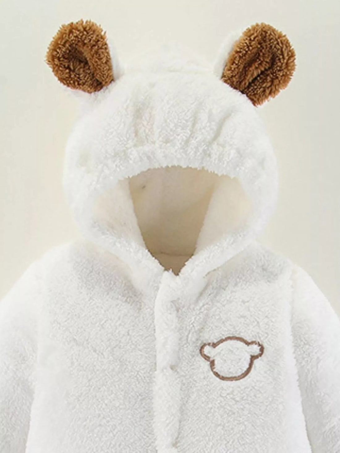 Children's Cozy Bear Hooded Fleece One-Piece - cas7m