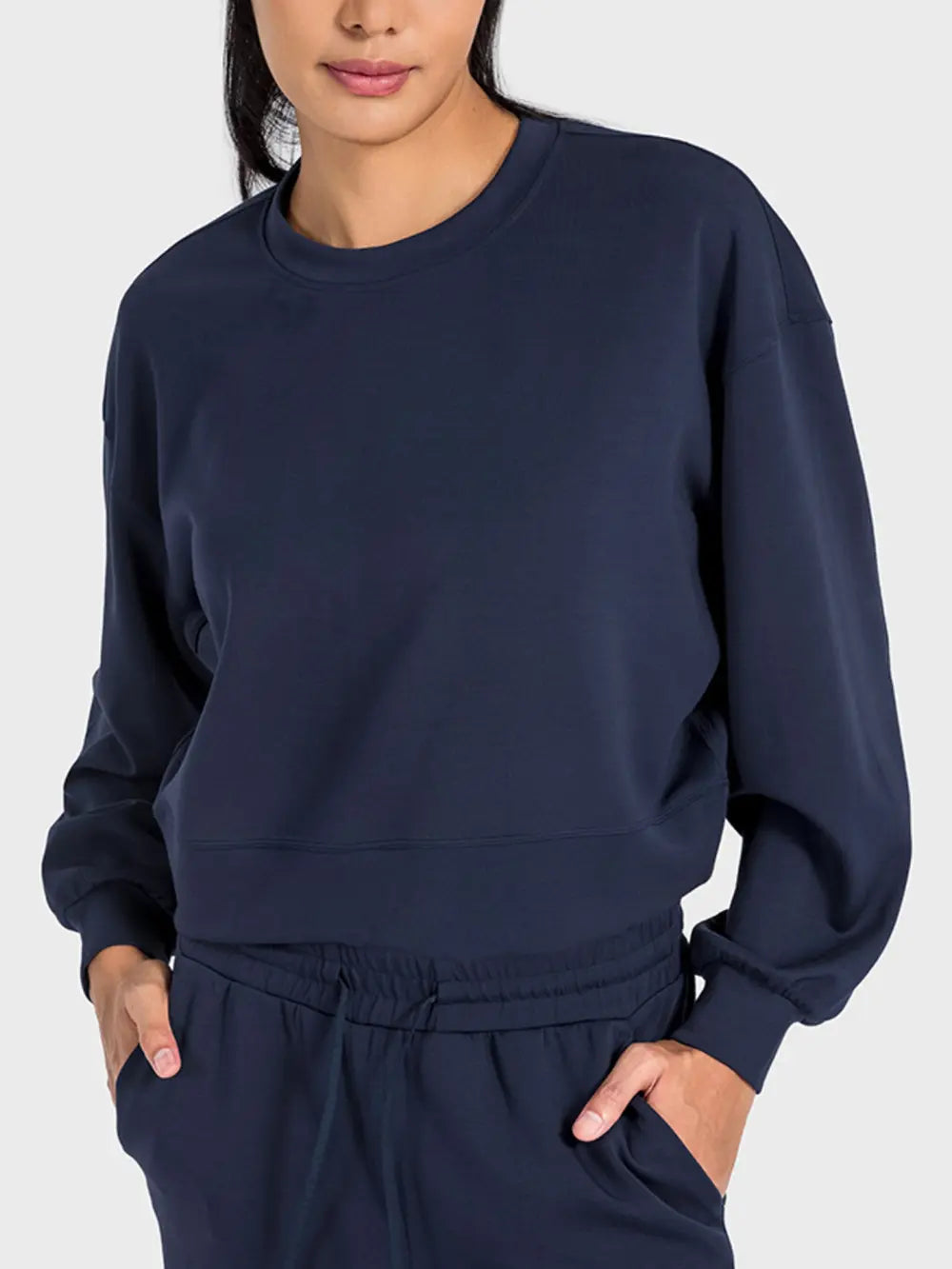 Millennia Round Neck Drop Shoulder Sports Top - cas7m