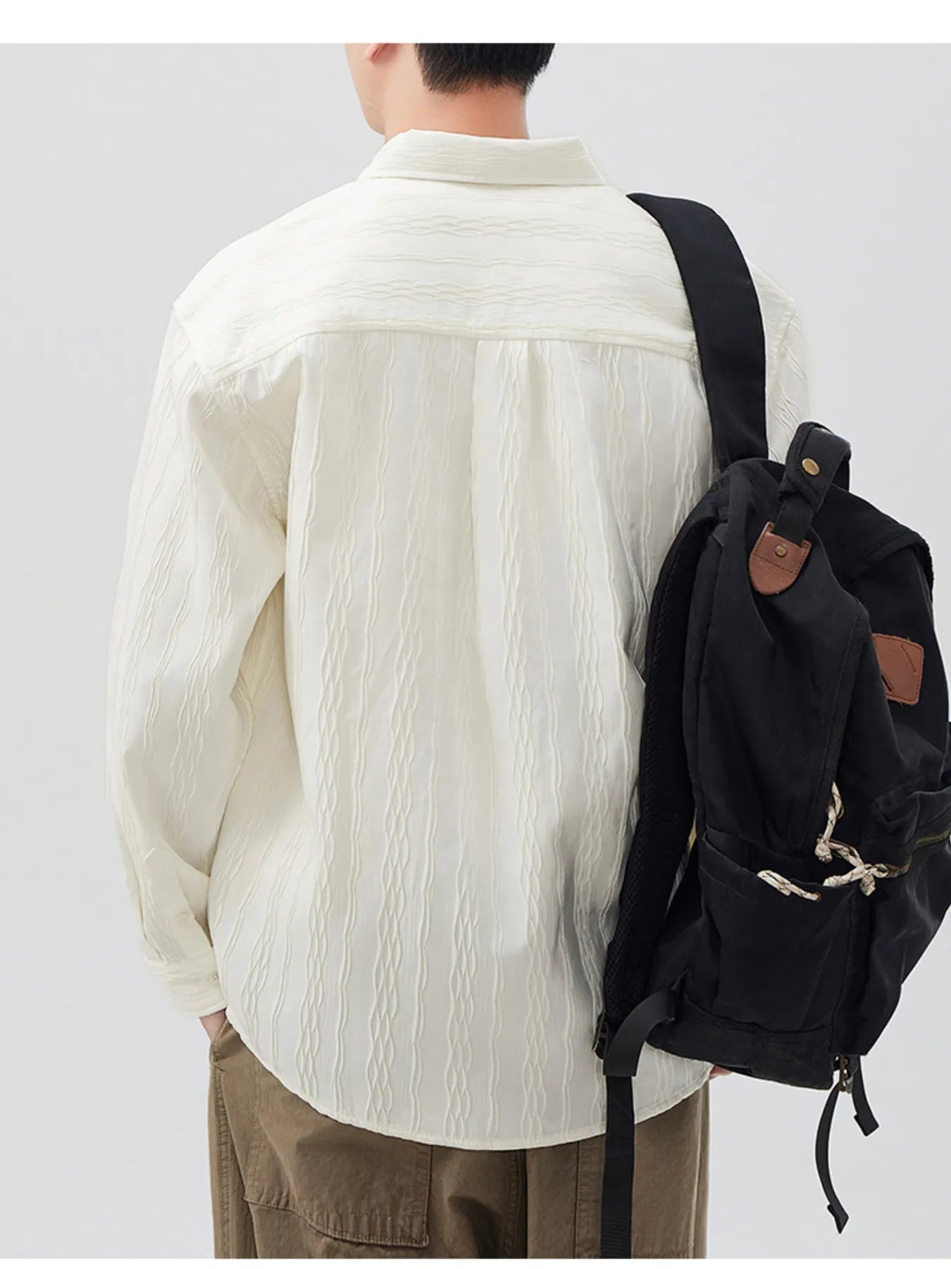 Men's Plus Size Button Up Long Sleeve Shirt - cas7m