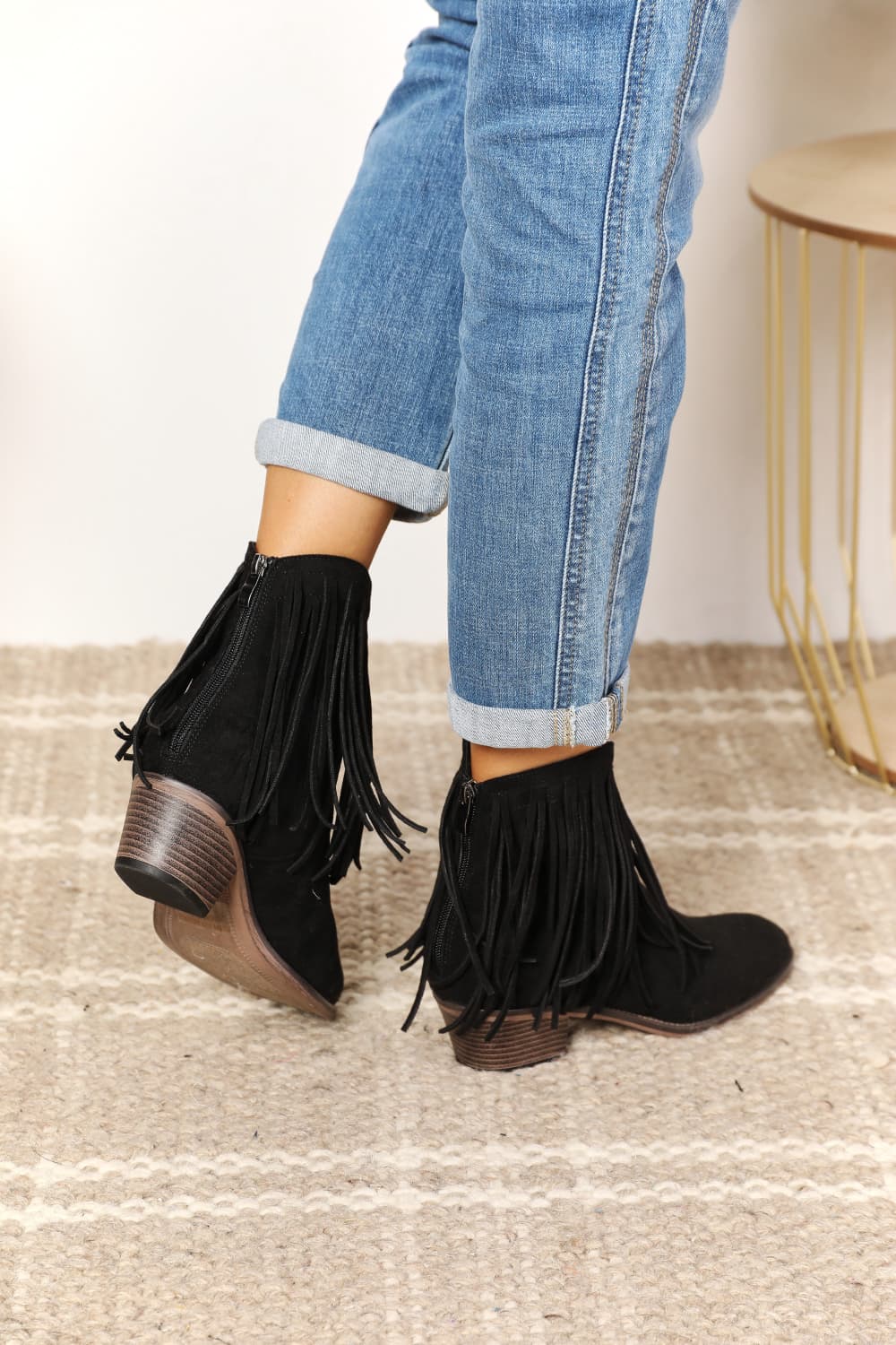 Legend Women's Fringe Cowboy Western Ankle Boots - cas7m