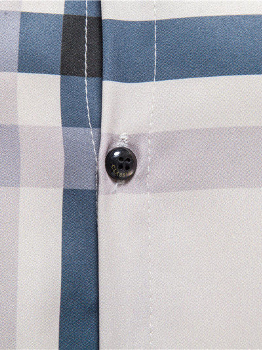Men's Plaid Button Up Long Sleeve Shirt - cas7m