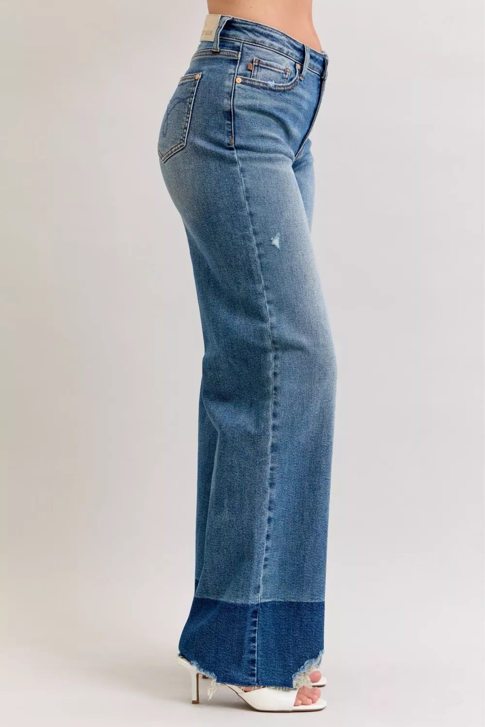 Judy Blue Raw Hem High Waist Column Straight Jeans - cas7m