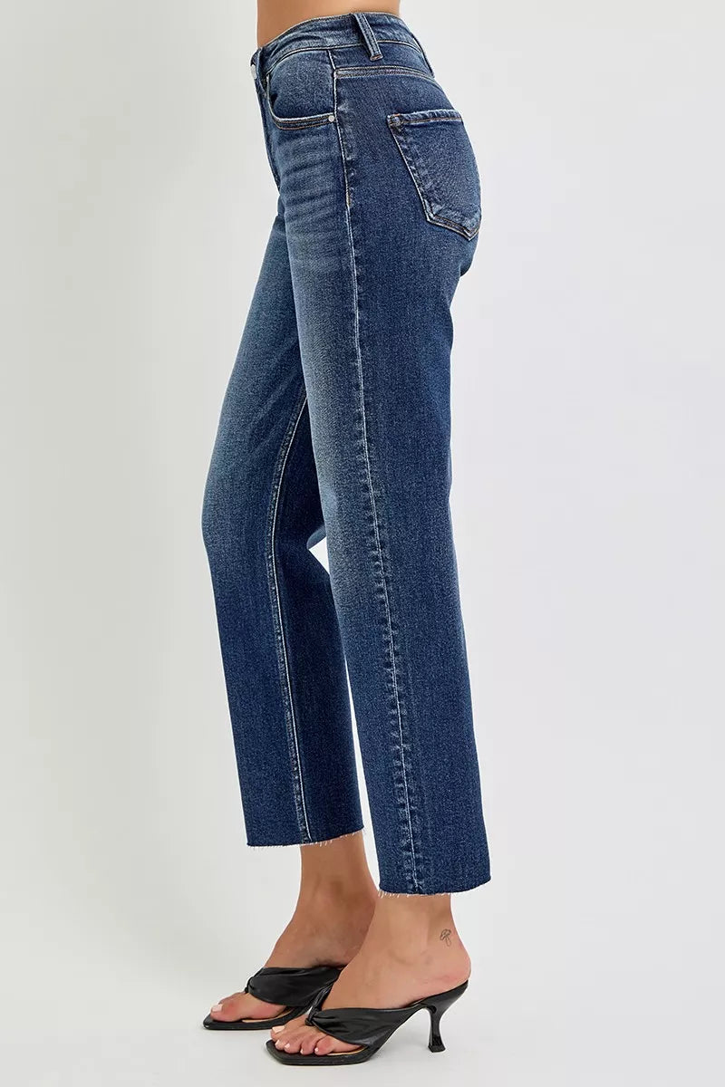 RISEN High Rise Slim Barrel Jeans - cas7m