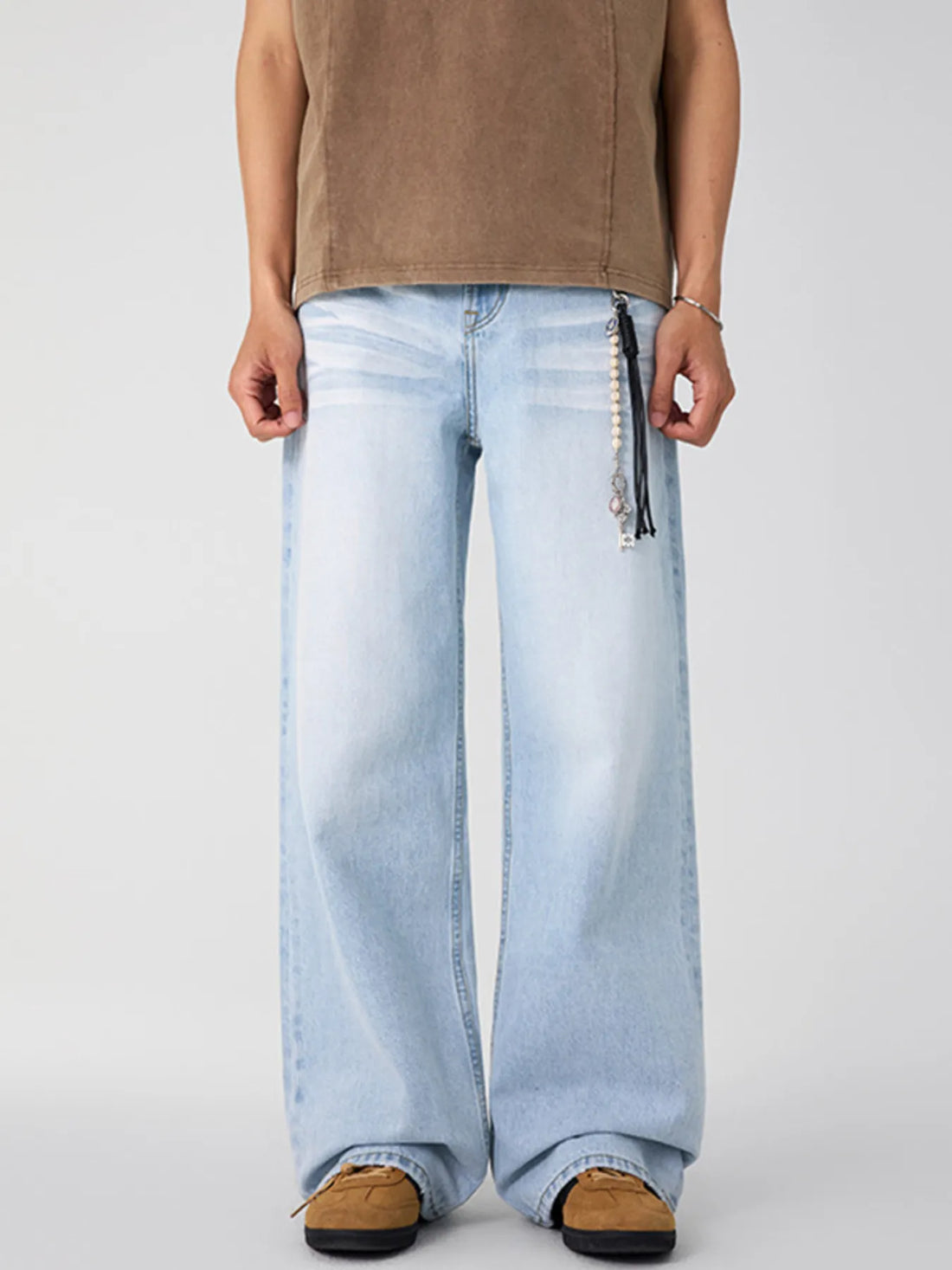 Men's Wash Wide Leg Jeans - cas7m