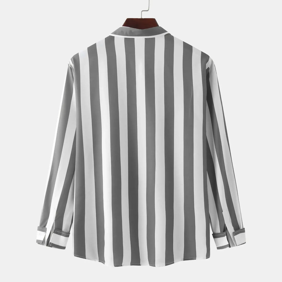 Men's Striped Button-Down Long Sleeve Shirt - cas7m