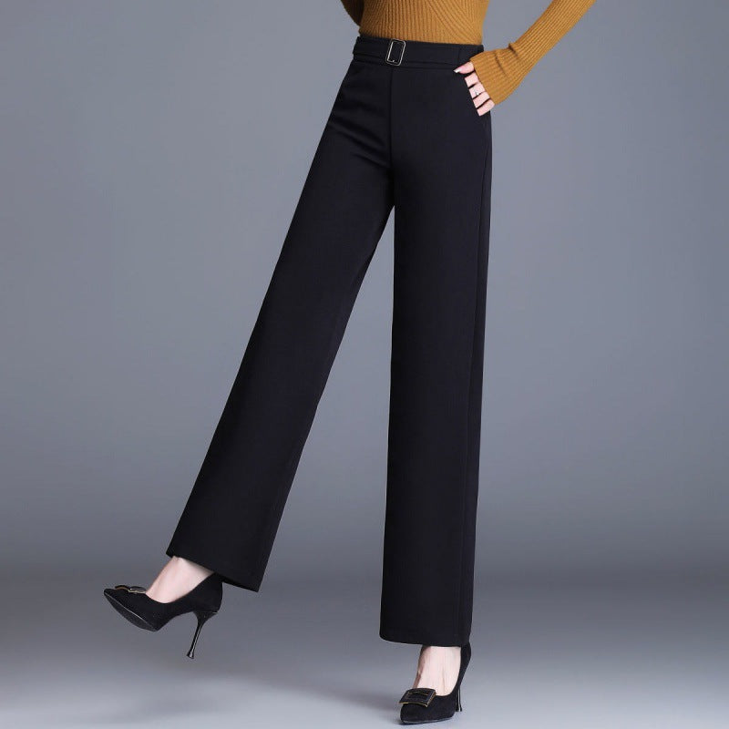 Women's New Elastic Wide Leg Pants - cas7m