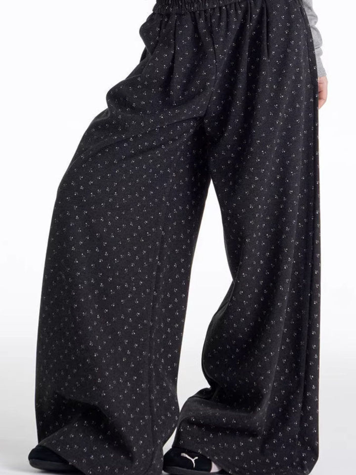Men's Floral Print Wide Leg Pants - cas7m