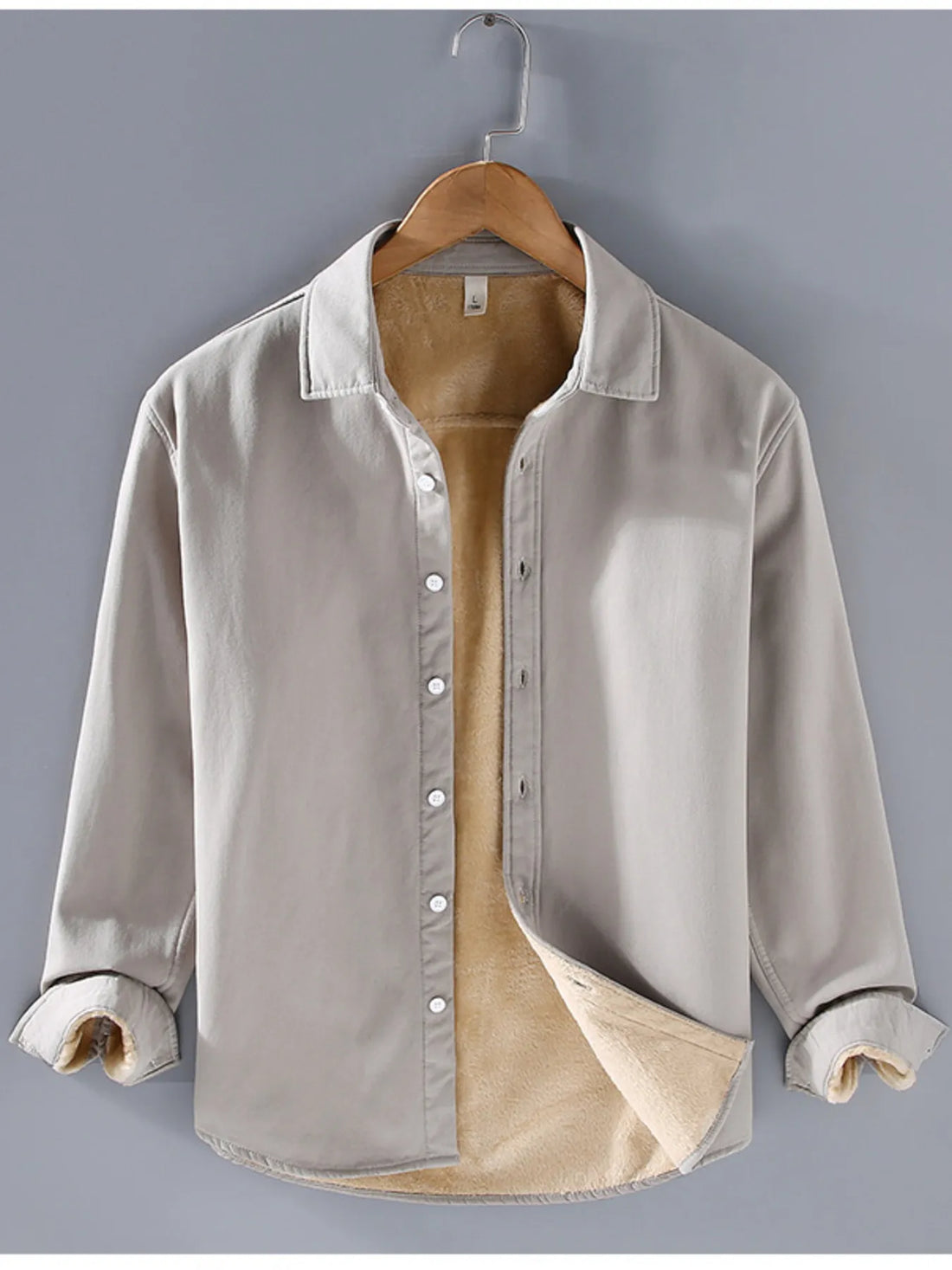 Men's Plus Size Button Up Long Sleeve Shirt - cas7m