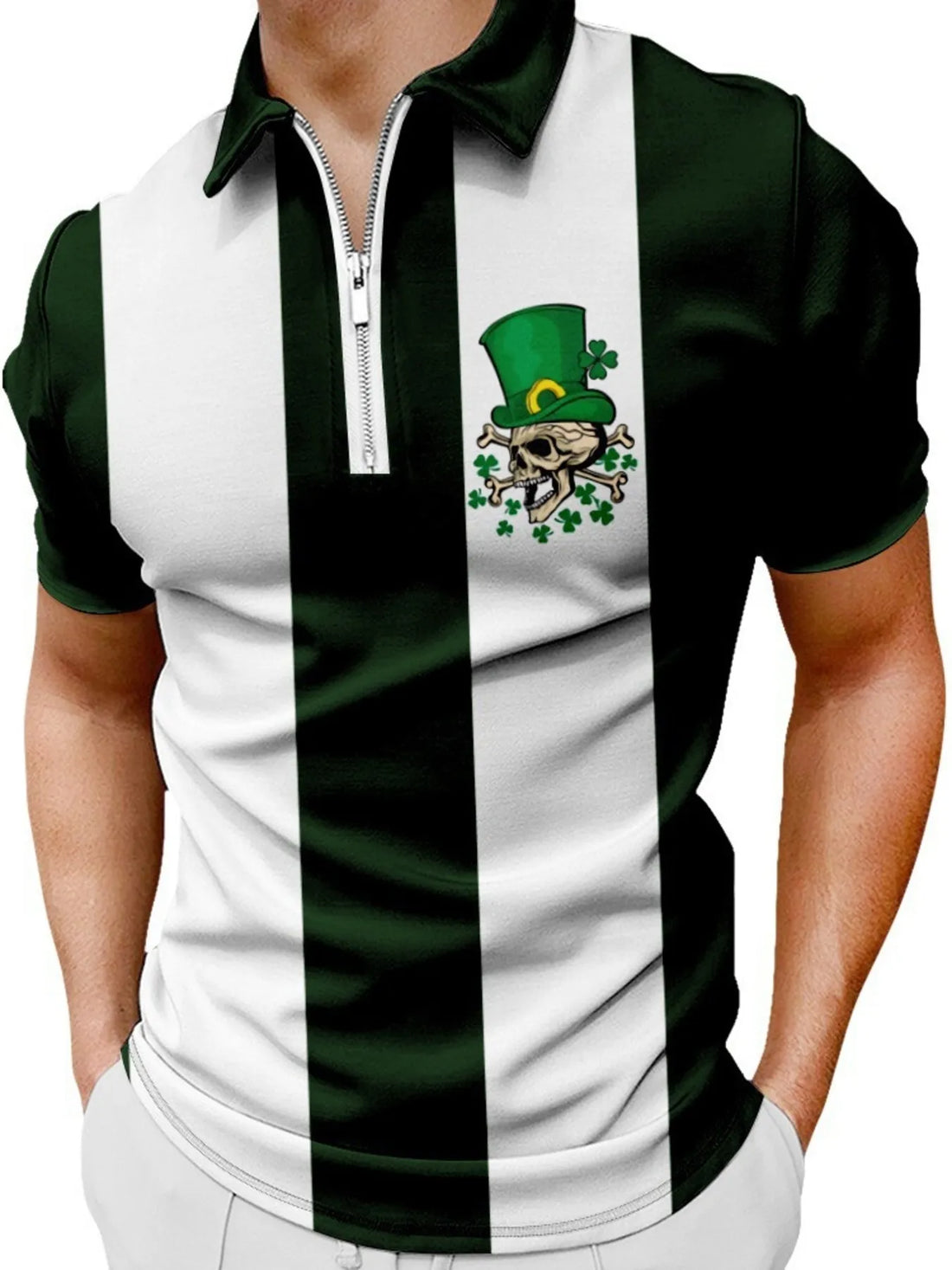 Men's Full Size Color Block Short Sleeve Polo Plus Size - cas7m