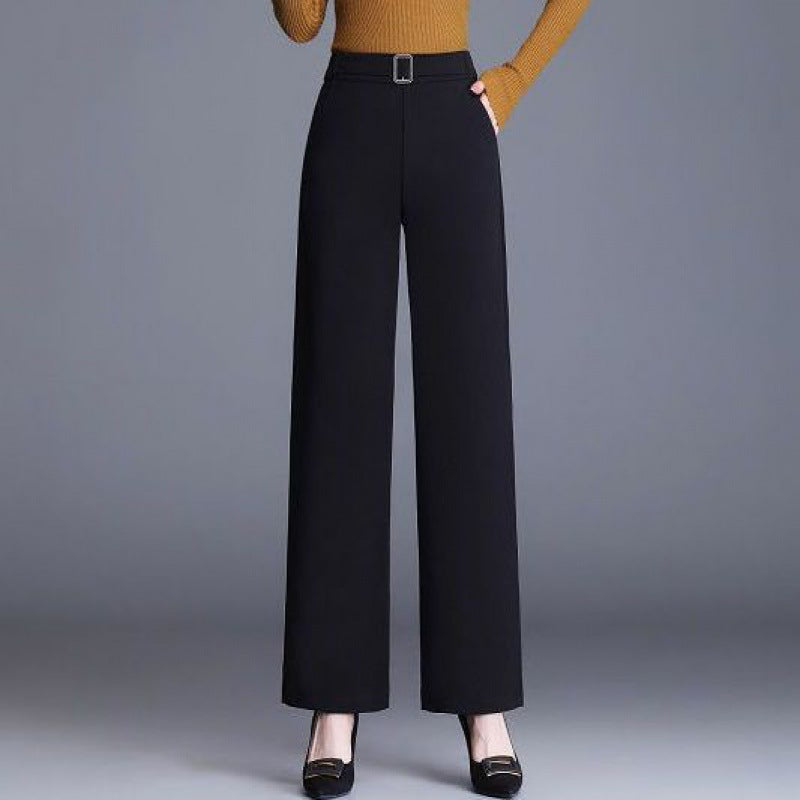 Women's New Elastic Wide Leg Pants - cas7m