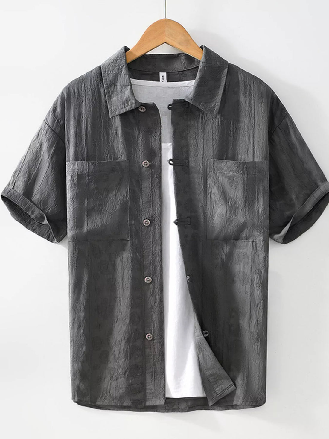 Men's Plus Size Casual Button Up Short Sleeve Shirt - cas7m