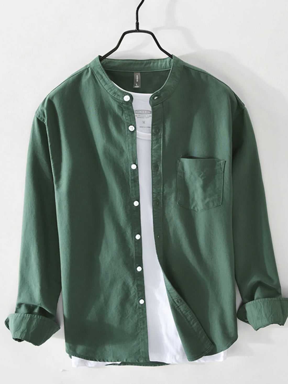 Men's Plus Size Button Up Long Sleeve Shirt - cas7m