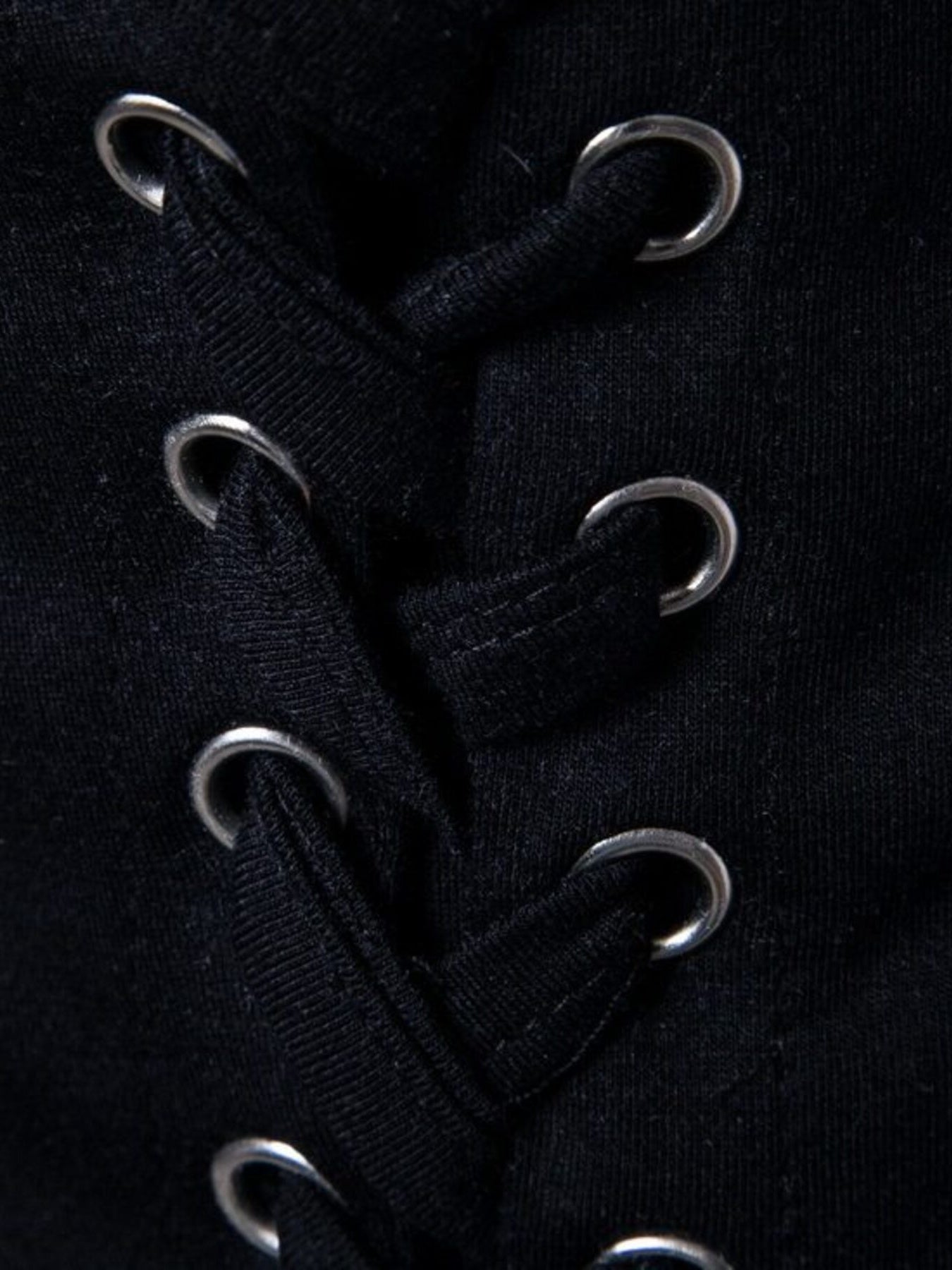 Men's Lace-Up Asymmetric Hem T-Shirt - cas7m