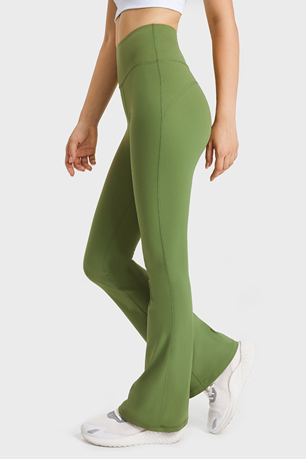 Millennia Elastic Waist Flare Yoga Pants - cas7m
