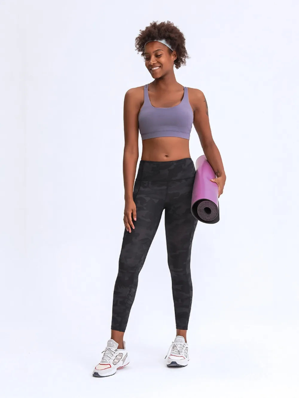Millennia Wide Waistband Leggings with Pockets - cas7m