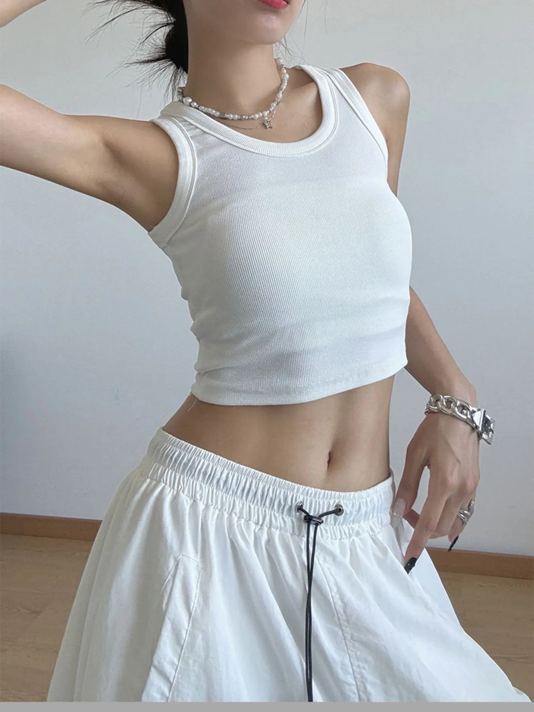 Ribbed Crop Tank Top - cas7m