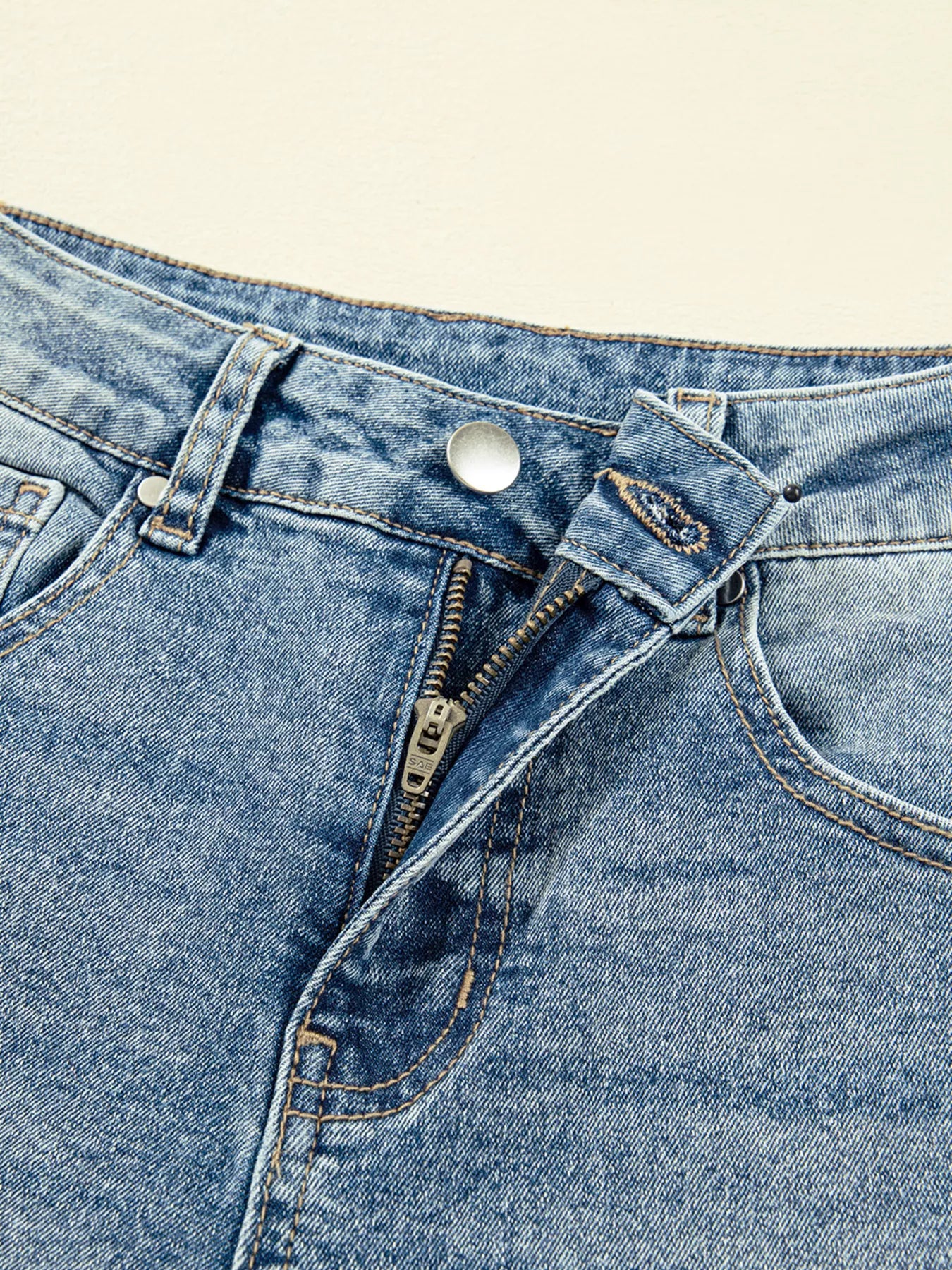 Vintage Washed Seam Detail Shift Jeans - cas7m
