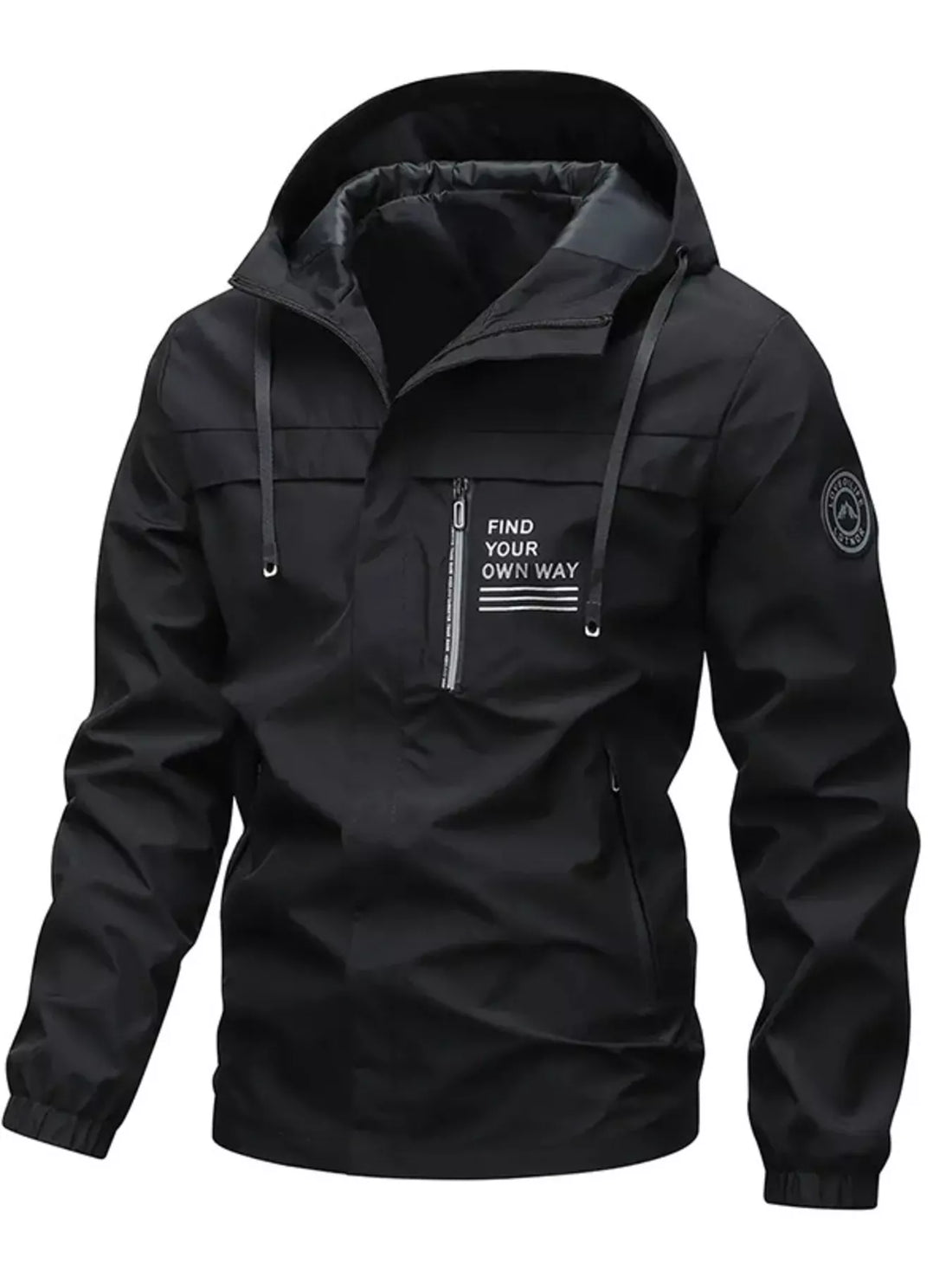 Men's Plus Size Hooded Outdoor Windproof Jacket - cas7m