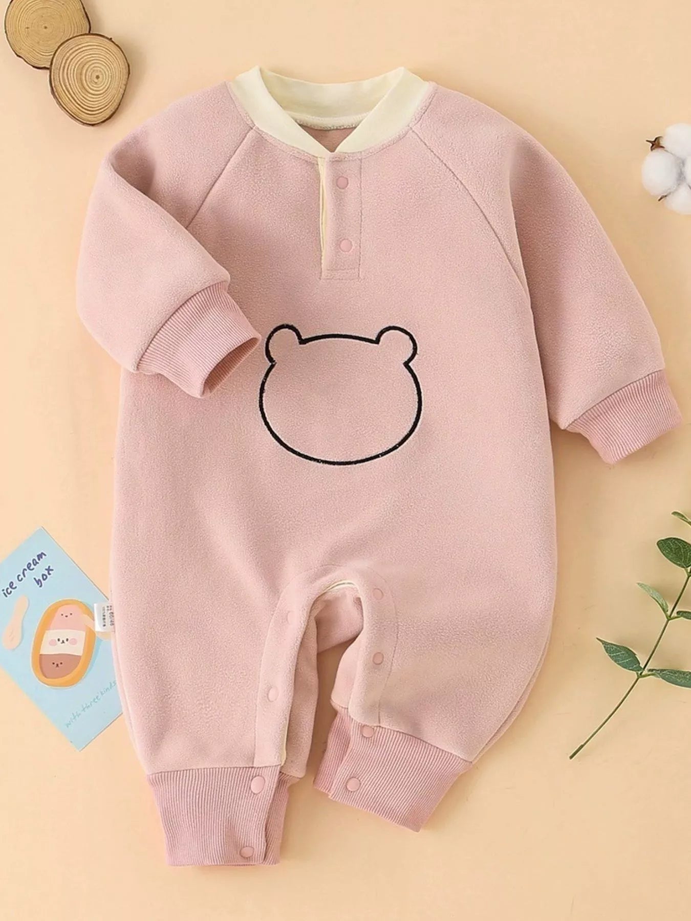 Children's Cute Bear Long Sleeve One-Piece - cas7m