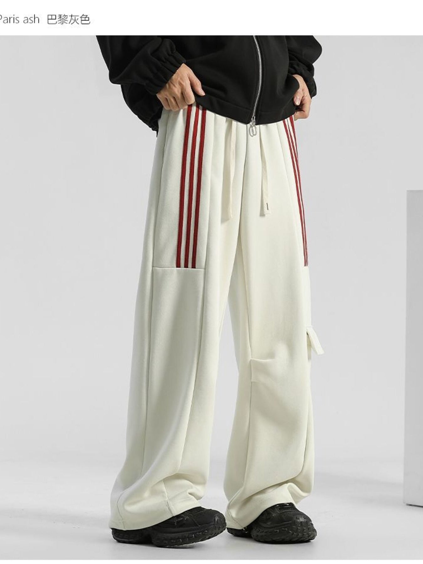 Men's Plus Size Striped Loose-Fit Casual Pants - cas7m