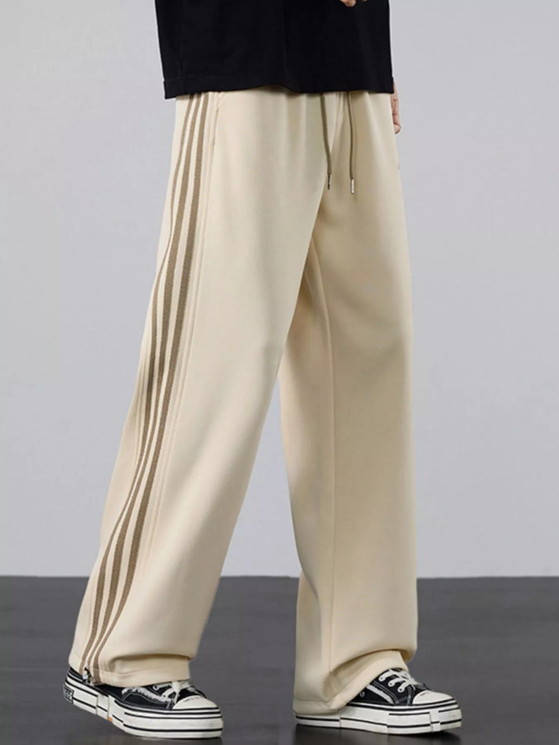 Men's Plus Size Casual Striped Wide Leg Sweatpants - cas7m