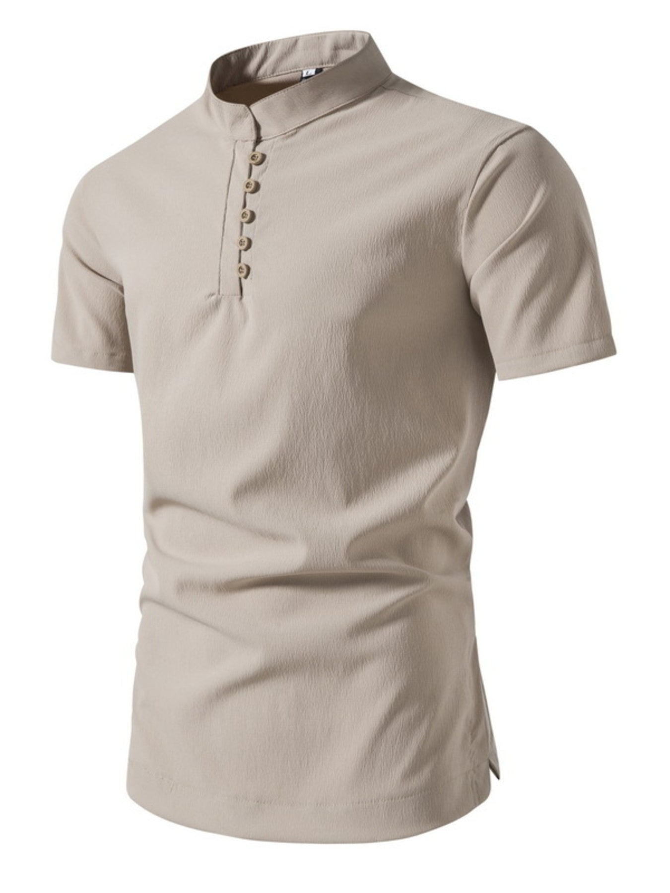 Men's Plus Size Button Detail Short Sleeve Shirt - cas7m