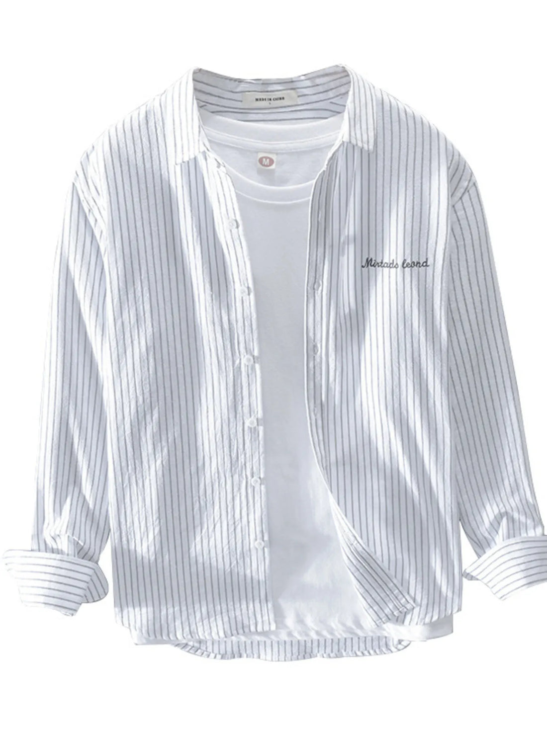 Men's Plus Size Button Up Long Sleeve Shirt - cas7m