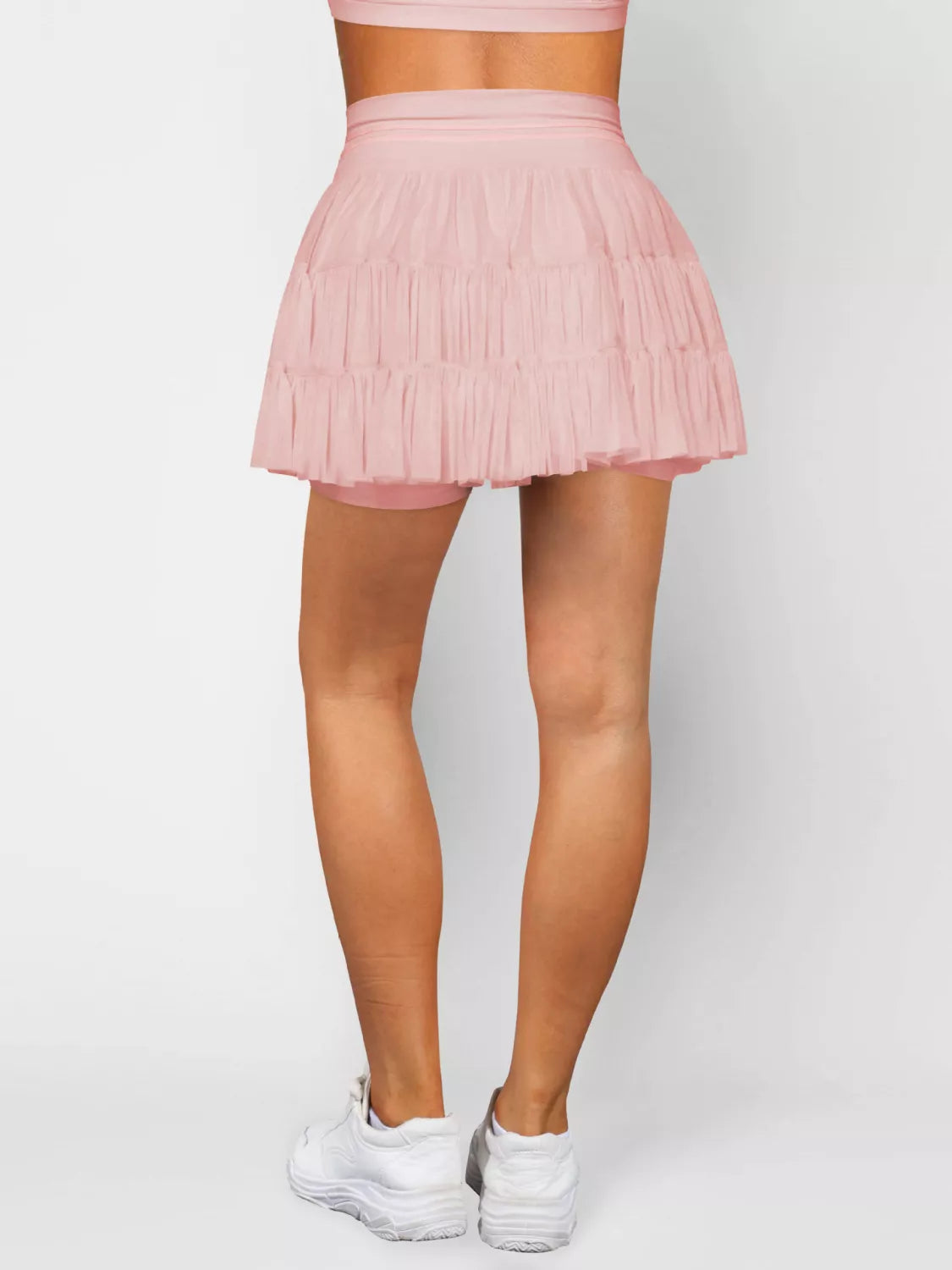 Tiered Skort with Drawstring - cas7m