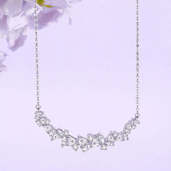 925 Sterling Silver Zircon Necklace - cas7m