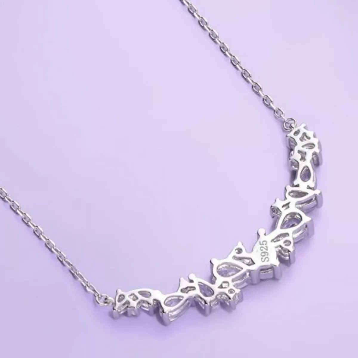 925 Sterling Silver Zircon Necklace - cas7m