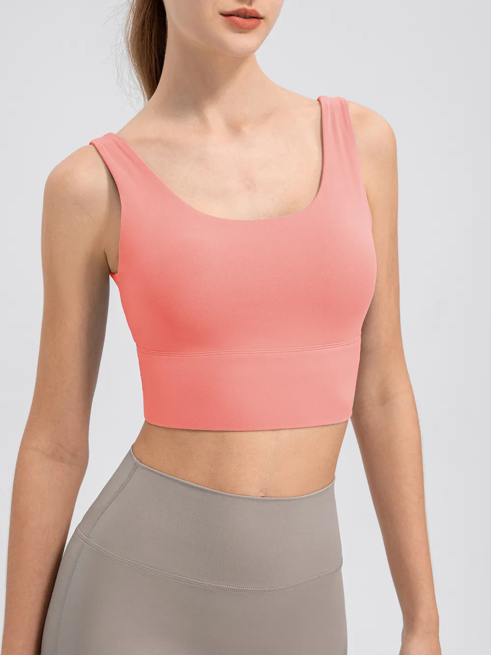 Scoop Neck Wide Strap Active Tank - cas7m