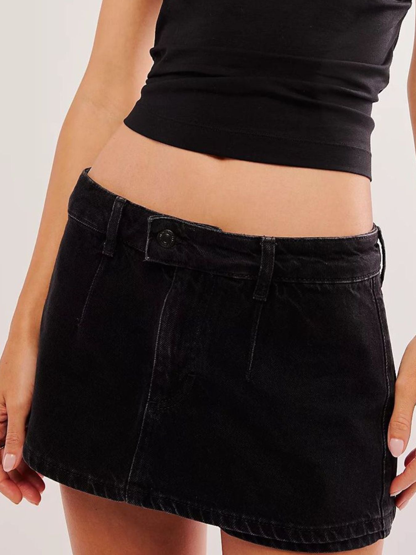 Classic Wash Denim Mini Skort - cas7m