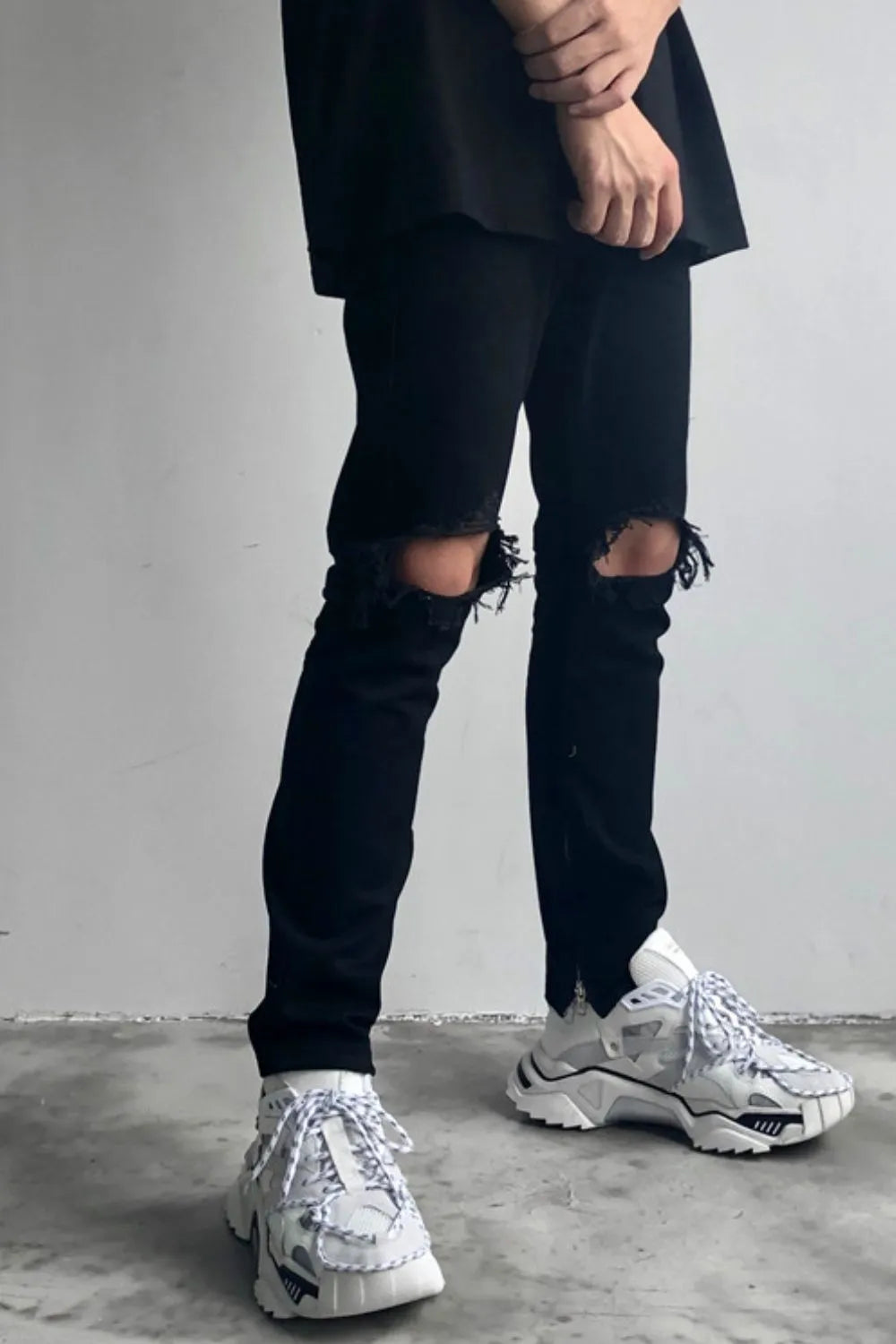 Men's Distressed Skinny Jeans - cas7m