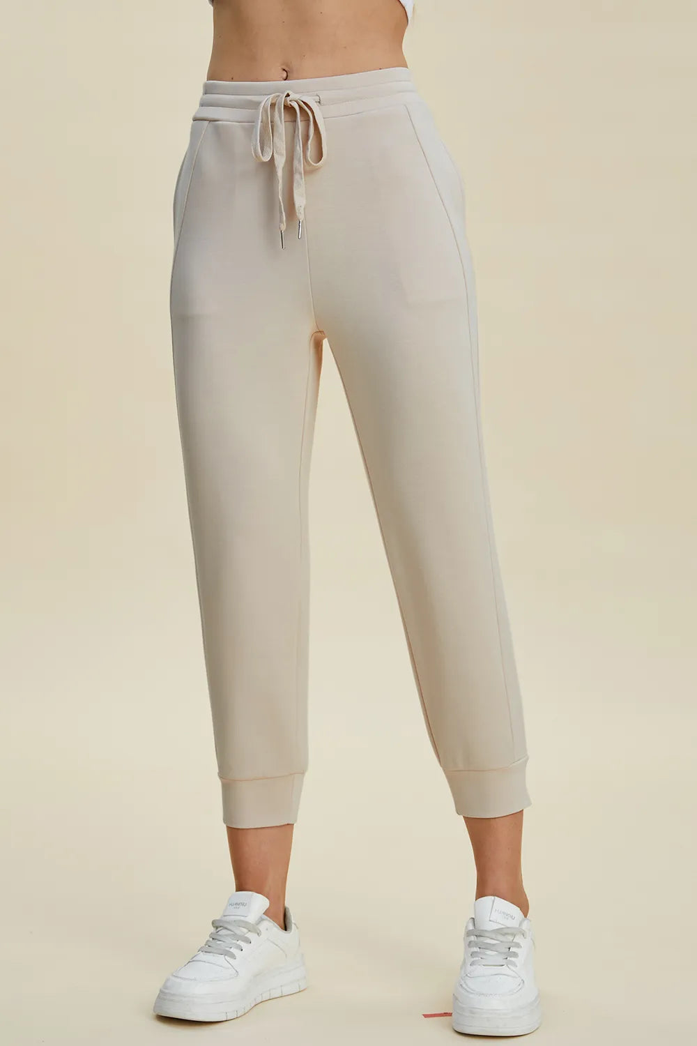 Basic Bae Full Size Air Scuba Drawstring High Waist Cropped Pants - cas7m
