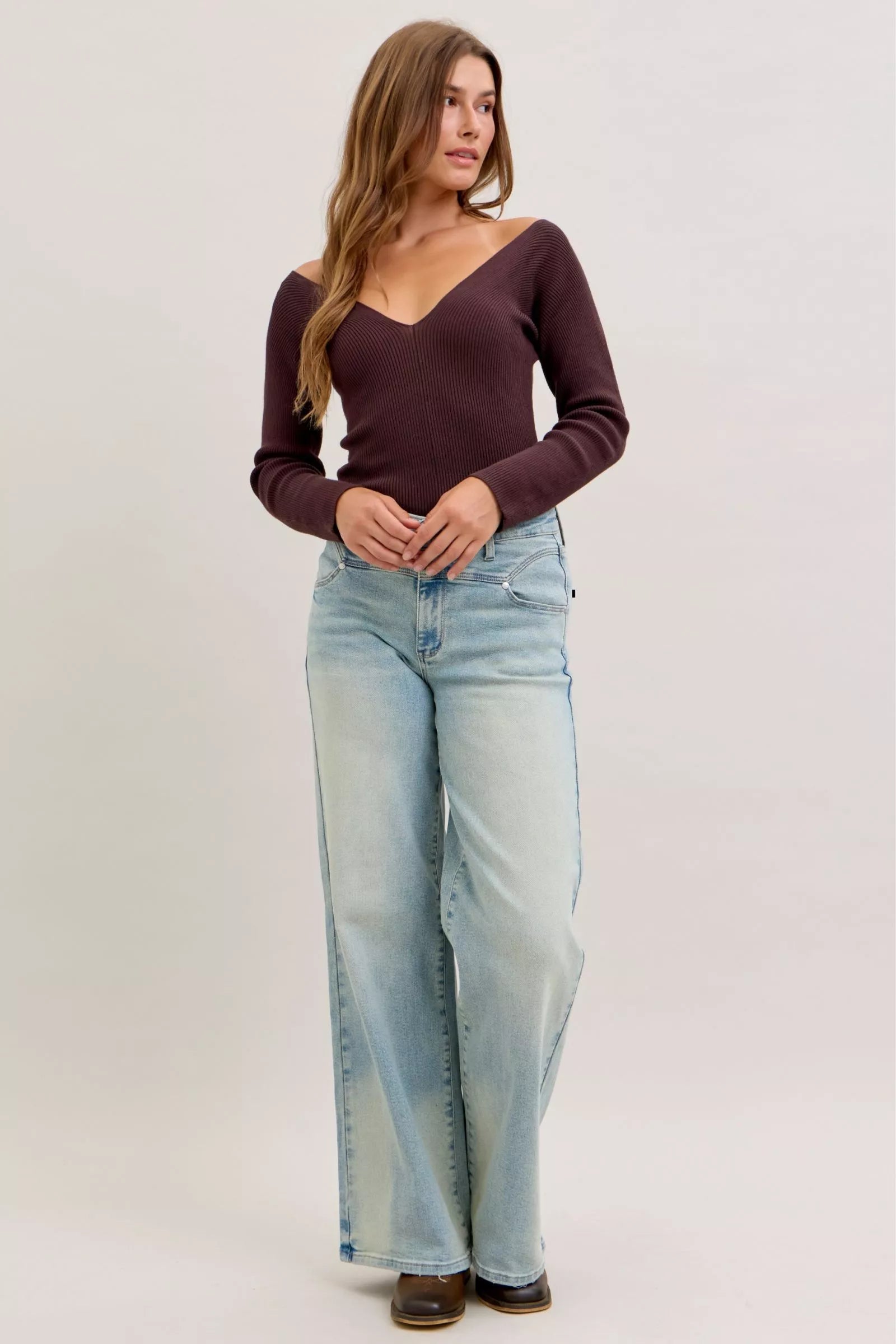 Chic High Waist Straight Leg Jeans - Classic & Versatile - cas7m